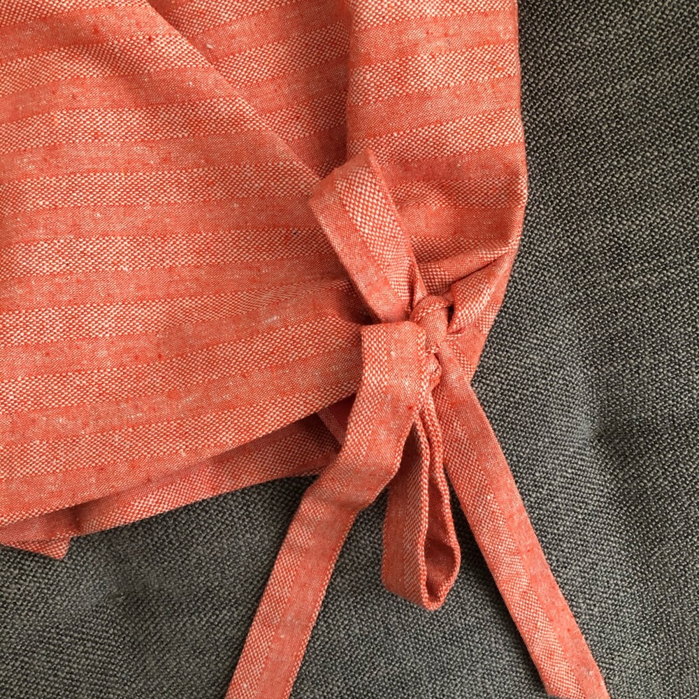 Revolve Orange Wrap Top - image 4